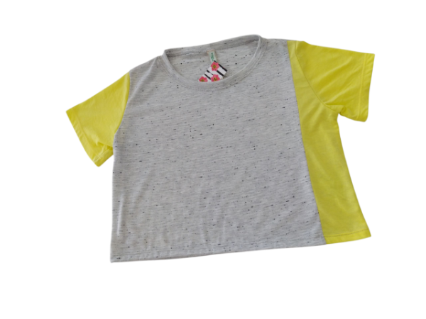 Producto - Sale!! Remera Carol- Talle 2 (equivale a talle M-40)- Gris y amarillo
