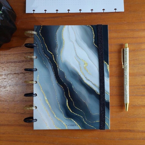 Producto - Cuaderno Lumos Tapa Dura A4 (Mármol Negro)