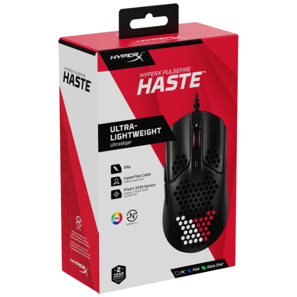 Producto - Mouse Gamer HyperX PulseFire Haste HWSH1-A-BK/G RGB - 0