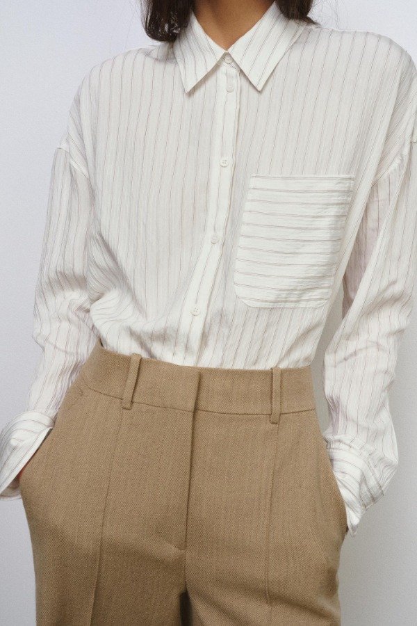 Producto - Camisa rayas fluida blanca Zara - 3