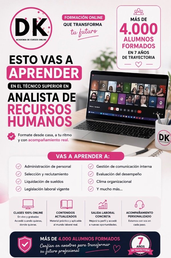 Producto - TÉCNICO SUPERIOR DE ANALISTA EN RECURSOS HUMANOS