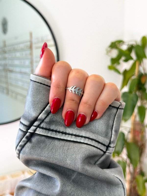 Producto - Anillo acero quirúrgico hojitas chiquitas