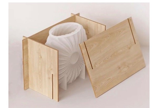Producto - MOLDE SILICONA FLORERO MARGARITA (incluye cajón de madera) - 2