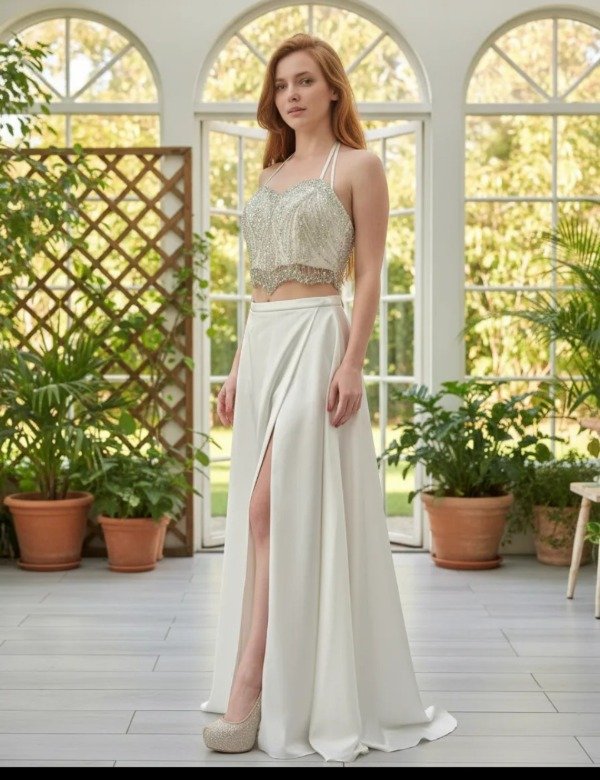 Producto - Vestido 2 piezas top bordado impactante - 2