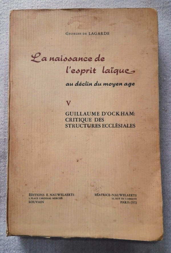 Producto - La Naissance De L Esprit Laique Au Declin du moyen age V - De Lagarde