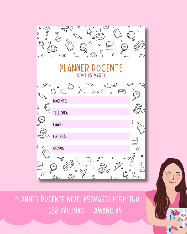 Producto - DOCENTE NIVEL PRIMARIO - PLANNER PERPETUO-  (variante color)