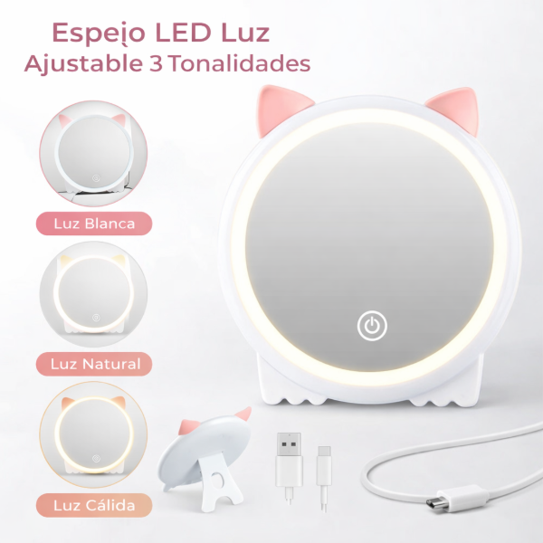 Producto - Espejo de Tocador LED modelo: Gatito
