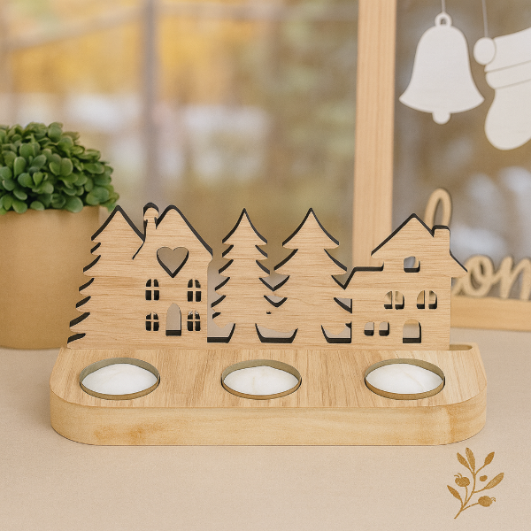 Producto - Adorno con vela casitas