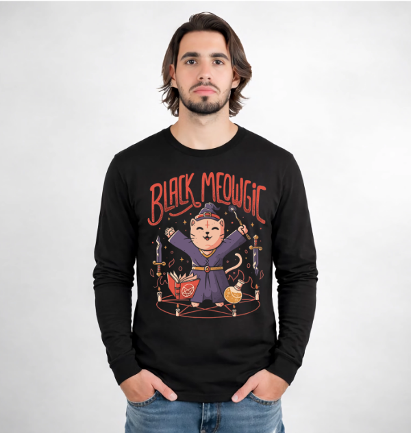 Producto - Remera manga larga Gatito black meowgic