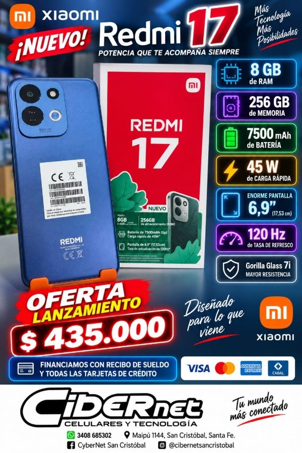 Producto - Celular Redmi 17 4/256 gb