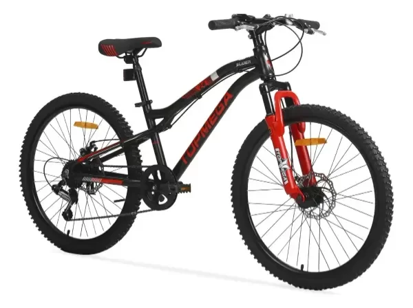 Producto - Bicicleta Topmega Slider R24 7Vel. Aluminio c/suspension Negro/Rojo - 0