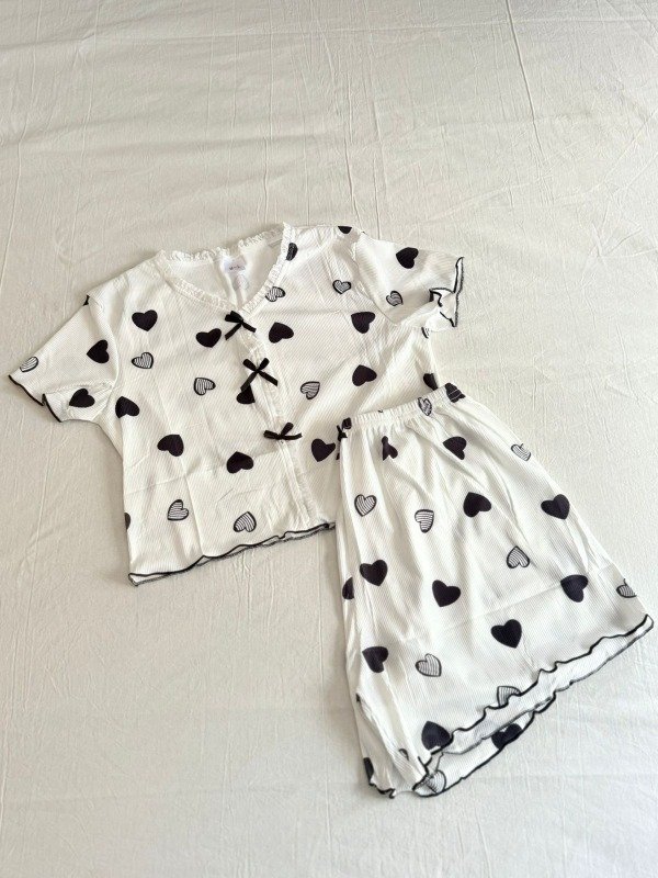 Producto - Pijama morley estampado corazón negro