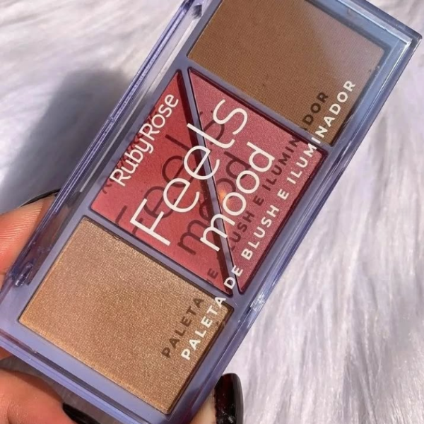 Producto - Paleta Feels Mood Rubor y Iluminador 01 - Ruby Rose - 1