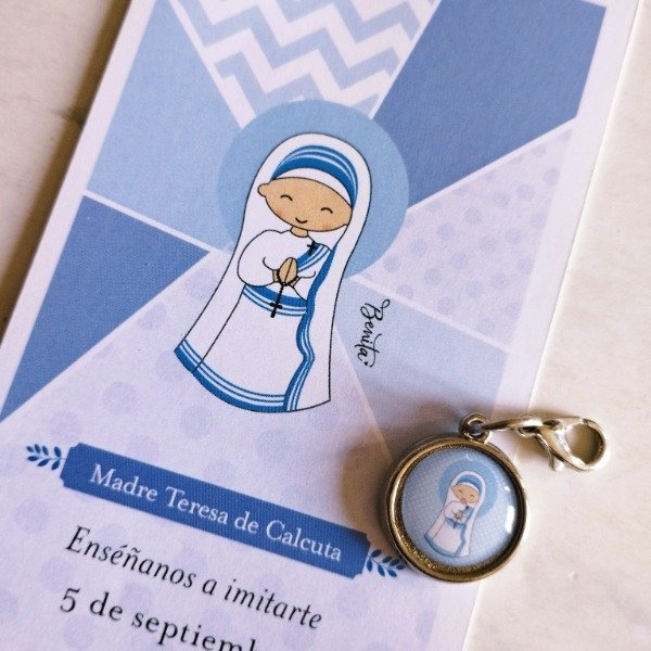 Producto - REGALO PACK ESTAMPA ADVOCACION CON MEDALLITA - SANTA MADRE TERESA CALCUTA