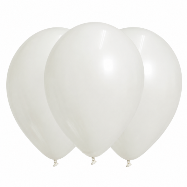 Producto - GLOBBY 12" PERLADO METALIZADO BLANCO x 25 unidades