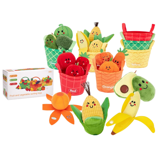 Producto - X0030 SET DE PELUCHE CANASTOS DE VEGETALES Y FRUTAS