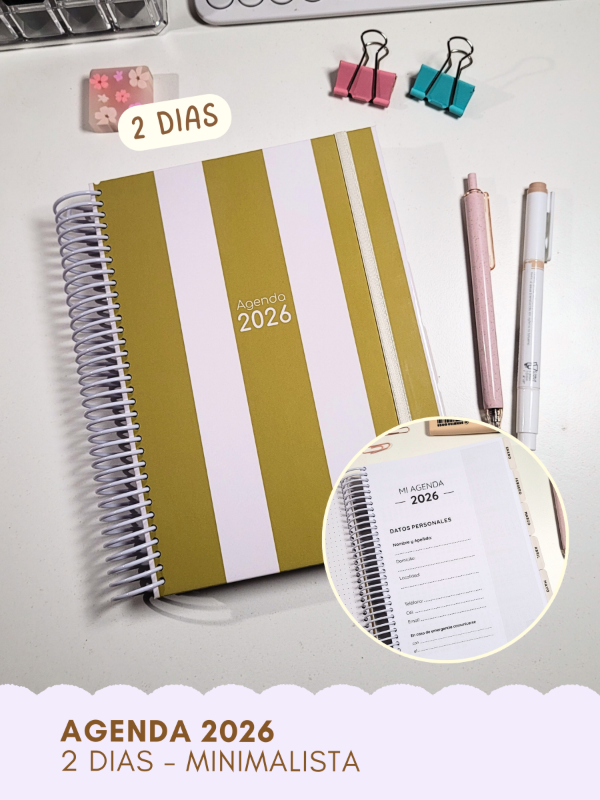 Producto - Agenda 2026 - 2 dias por pagina - Minimalista