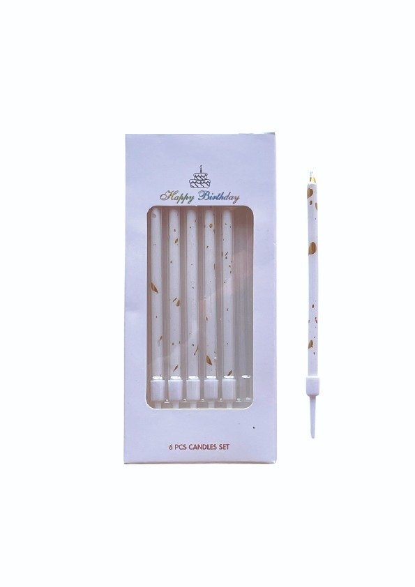 Producto - VELAS MARMOLADAS BLANCAS X 6