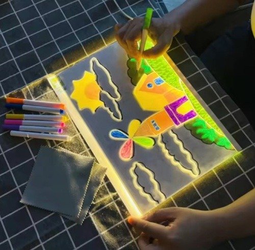 Producto - Pizarr Acrílico Led 30cm x 20cm  (con mrcadores)