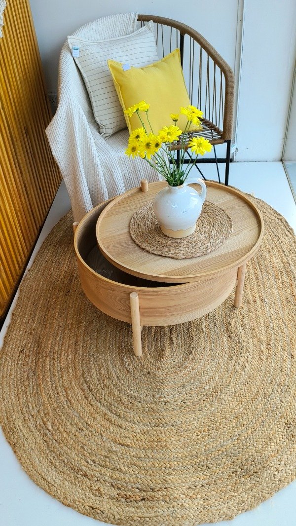 Producto - Alfombra yute ovalada 1,20 x 1,80 m