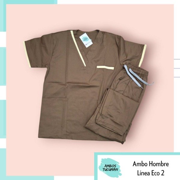 Producto - Ambo Eco Marrón detalle Amarillo