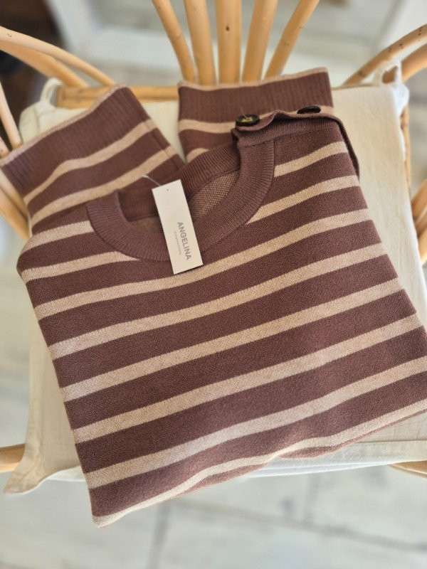 Producto - Sweater Rayado Macarena Chocolate