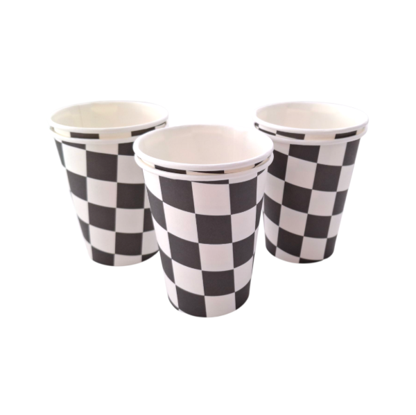 Producto - Vaso a Cuadros Blanco y Negro x 6
