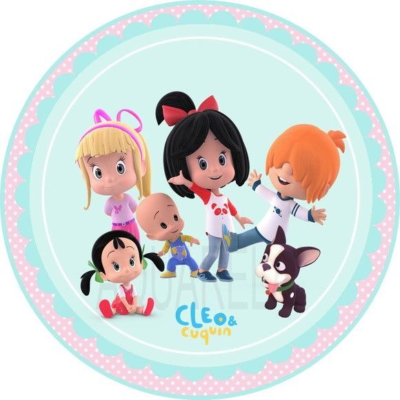 Producto - Lamina comestible redonda 20cm cleo y cuquin 3