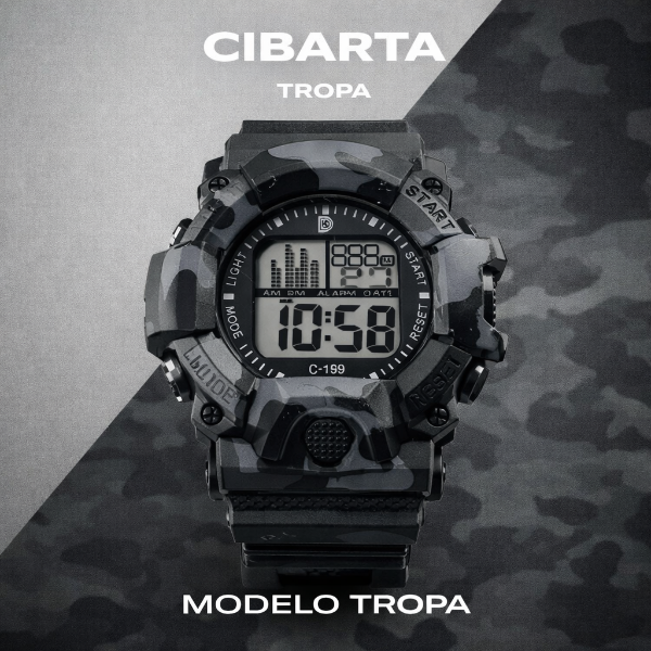 Producto - Reloj deportivo 2063 TROPA Militar Camuflado Gris