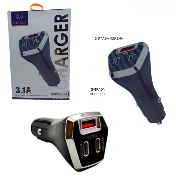 Producto - Cargador Auto Time 3.1A