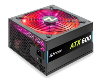 Producto - Fuente ATX 600W -20+4 pines -fan 14cm c/led rgb -s/cable power -Noganet