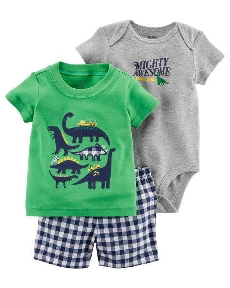 Producto - Trio Bebe Verano Verde Dino Azul