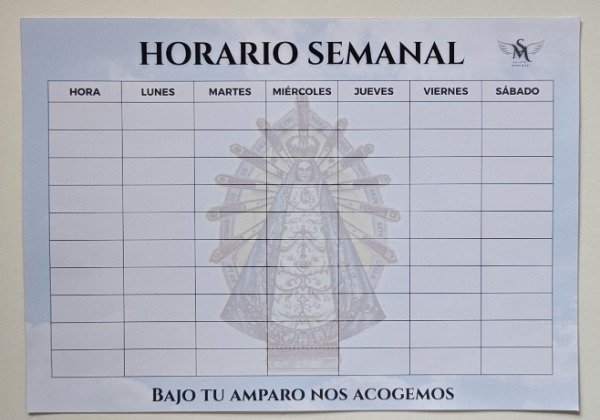 Producto - Horario Semanal -Virgen de Luján