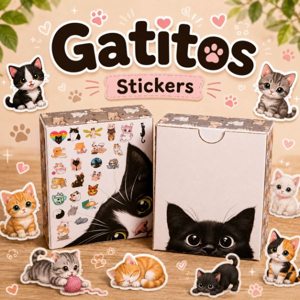 Producto - Cajita de stickers "Gatitos"