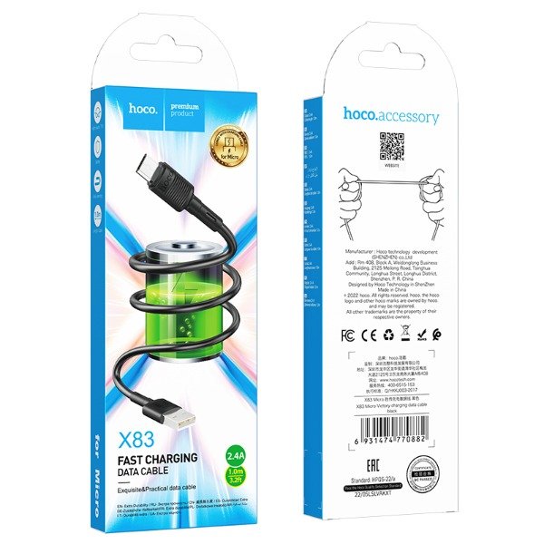 Producto - HOCO - X83 Cable Micro (1M) - 0
