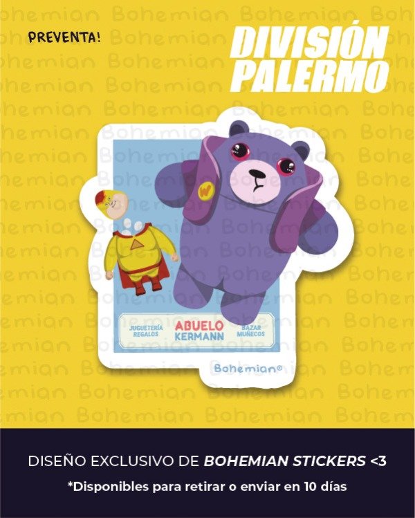 Producto - JUGUETERIA KERMANN OSITO WOPIE Y MUÑEQUITO - Sticker individual Division Palermo