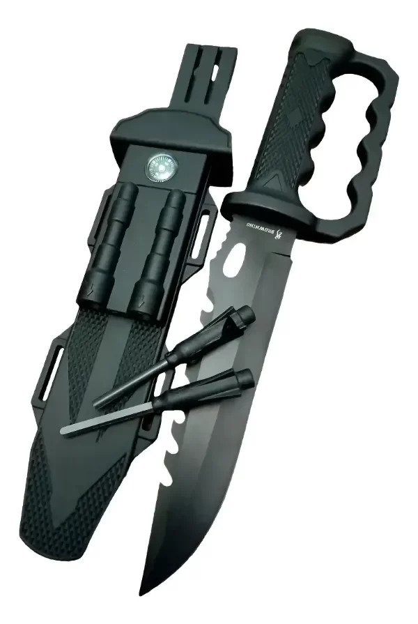 Producto - Cuchillo Tactico Supervivencia Rambo 32cm Con Pedernal - 0