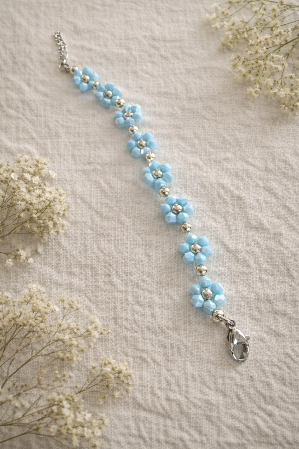 Producto - Pulsera de Flores Eloisa - Celeste
