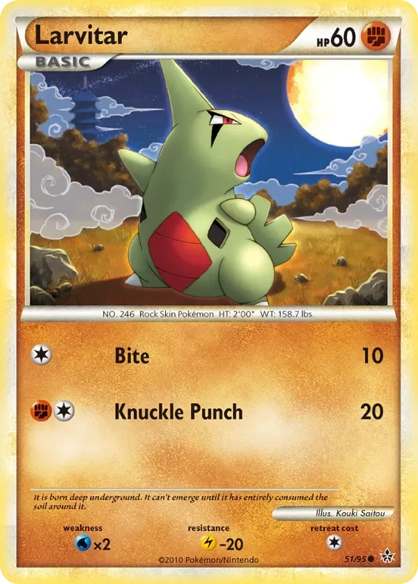 Producto - Larvitar 51/95 HeartGold and SoulSilver: Unleashed
