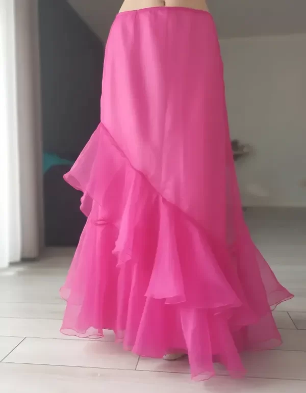 Producto - Pollera de organza con volados de fiesta corte sirena - 4