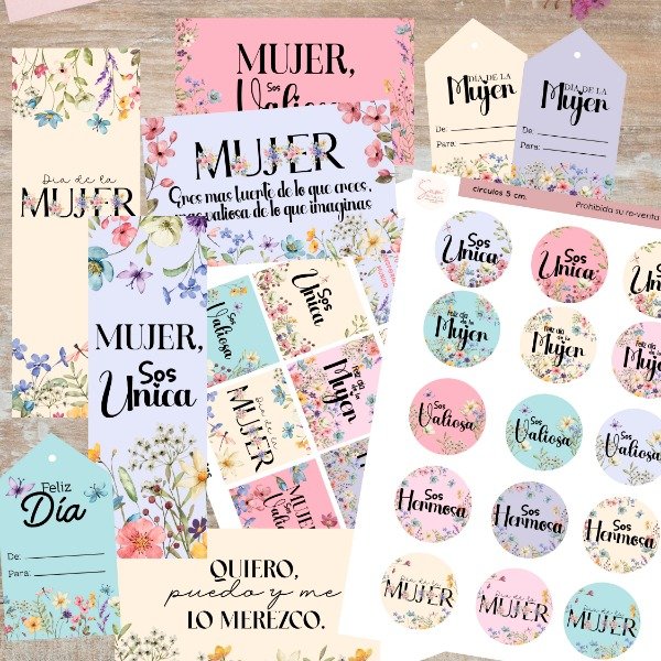 Producto - Archivo digital: kit imprimible Dia de la mujer