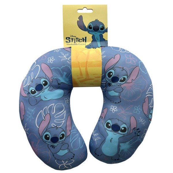 Producto - ALMOHADON STITCH PARA VIAJE CUELLO ADULTO 30X30CM DISNEY CC-008