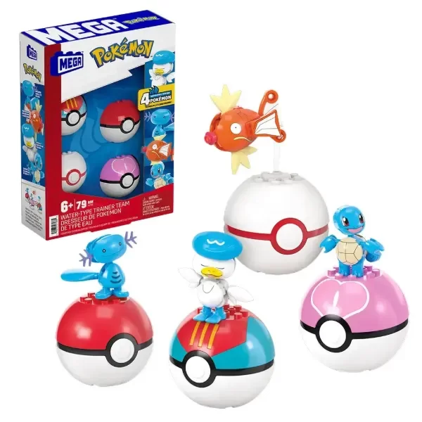 Producto - Pokemon Poke ball Pack 4 Water-Type Trainer Team Mega Construx