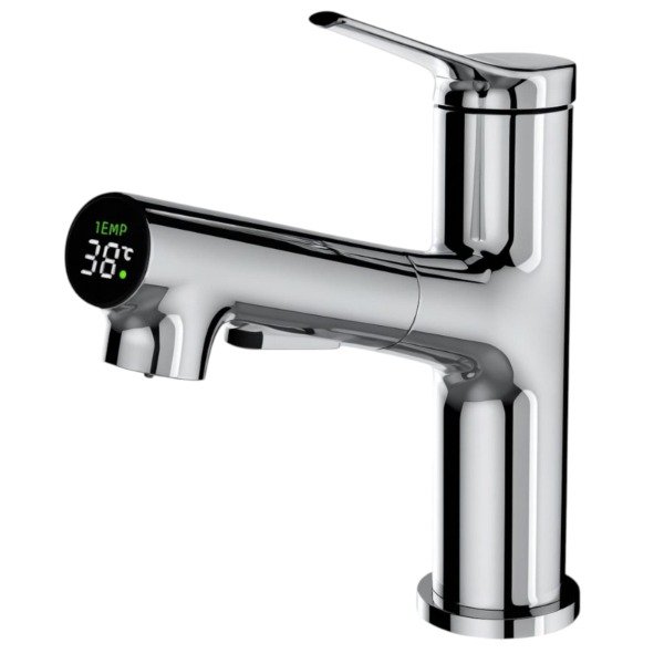 Producto - Grifo Sensor de temperatura Monocomando Canilla extensible Negro P