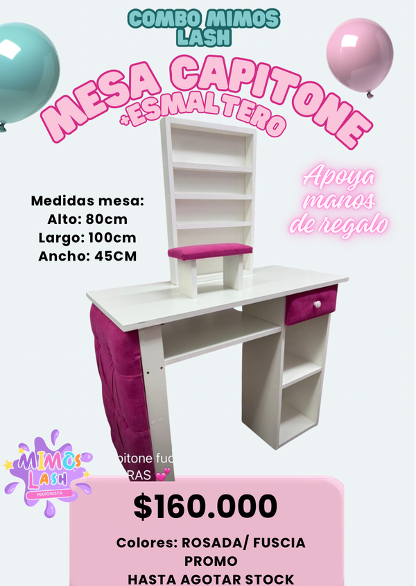 Producto - Mesa capitone+ apoyamanos+ esmaltero