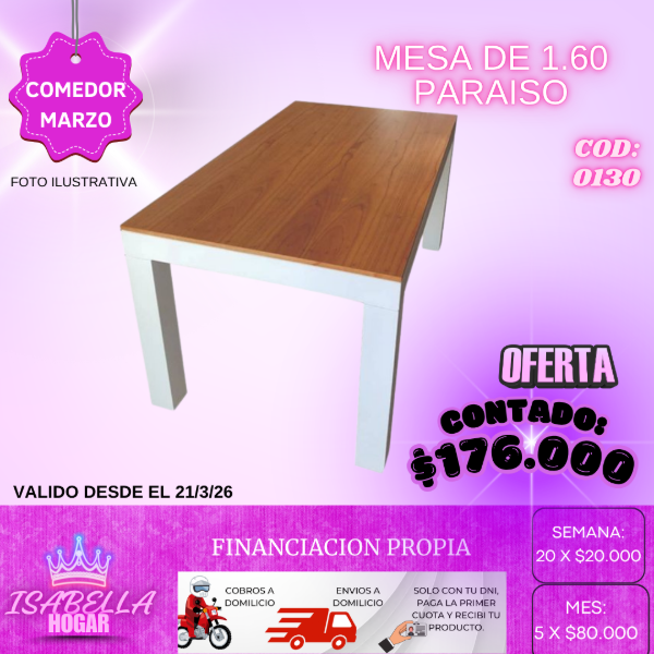 Producto - MESA 1.60 PARAISO