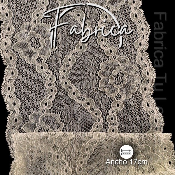 Producto - PS303 Puntilla Manteca. Medida: 17cm (por metro)