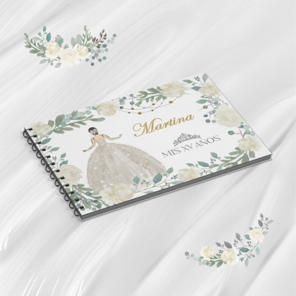 Producto - Kit Imprimible Libro De Firmas Mis 15 Años - Blanco