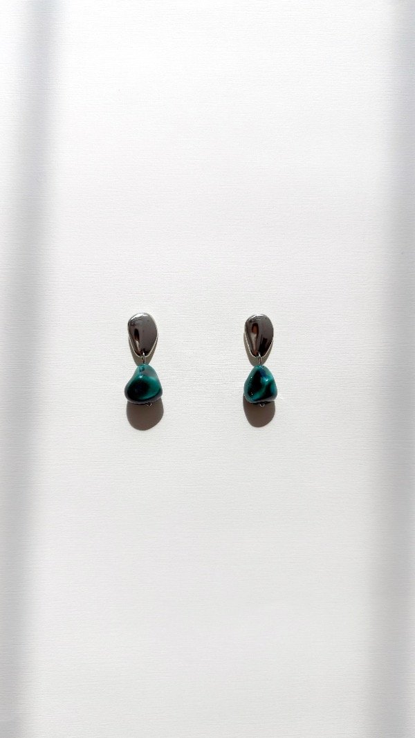 Producto - Aro verde (plateado)