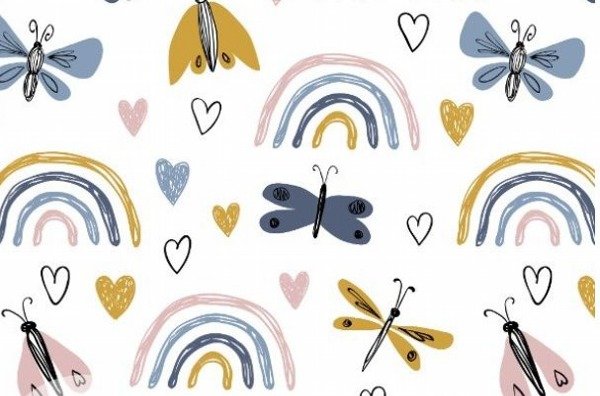 Producto - Arco iris, corazones y libélulas